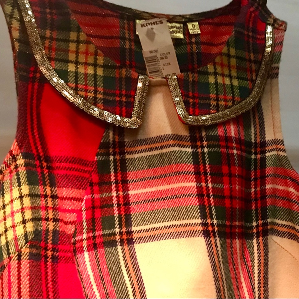 Princess Vera Wang Plaid Flannel Dress NWT